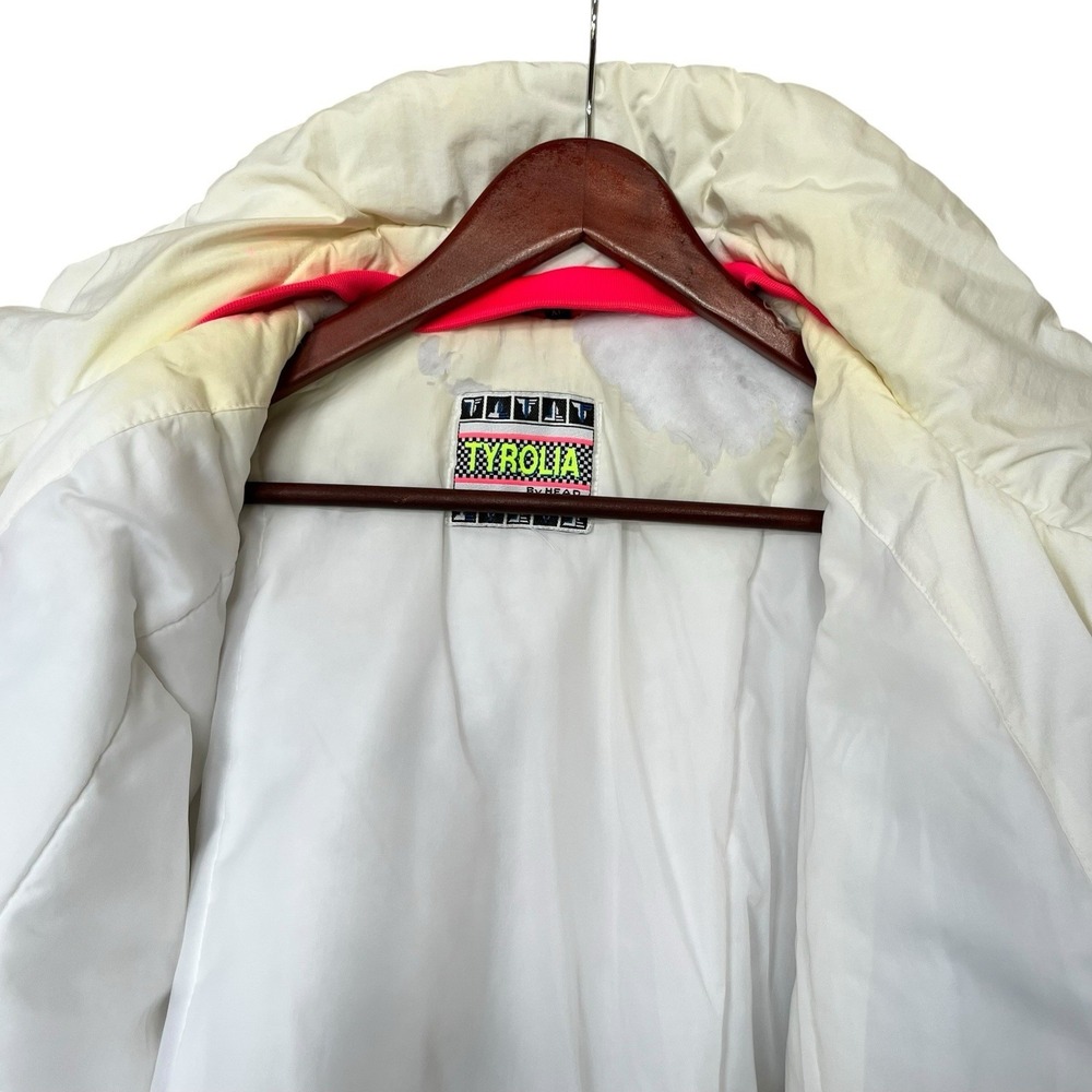 Vintage Tyrolia by Head Ski Jacket Mens XL White Neon Thermoloft Lined Snow - Picture 14 of 16